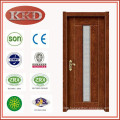 Glass Inserted Steel Wood Door KJ-709 for Bathroom